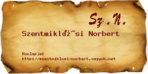 Szentmiklósi Norbert névjegykártya