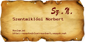 Szentmiklósi Norbert névjegykártya